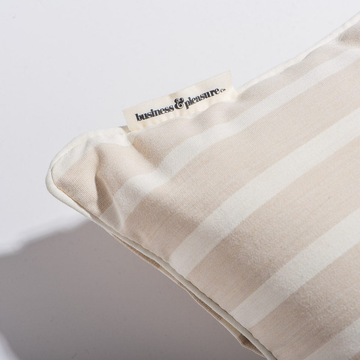 The Small Square Throw Pillow - Monaco Natural Stripe Small Square Throw Business & Pleasure Co