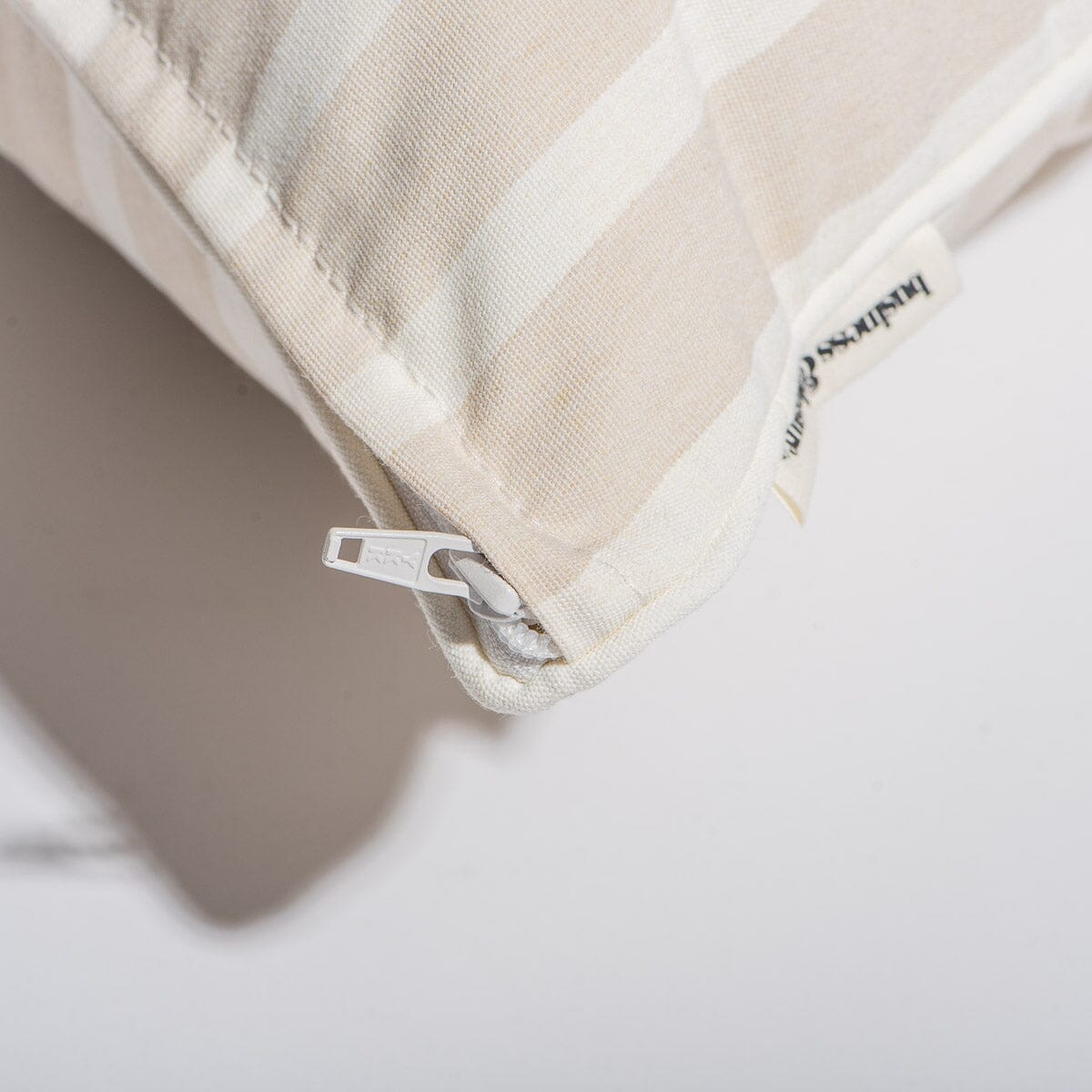 The Small Square Throw Pillow - Monaco Natural Stripe Small Square Throw Business & Pleasure Co