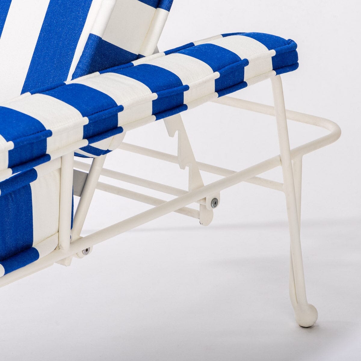The Waterhouse Sun Lounger in Crew Mediterranean Blue Stripe | Antique White Frame Bundle Business & Pleasure Co.
