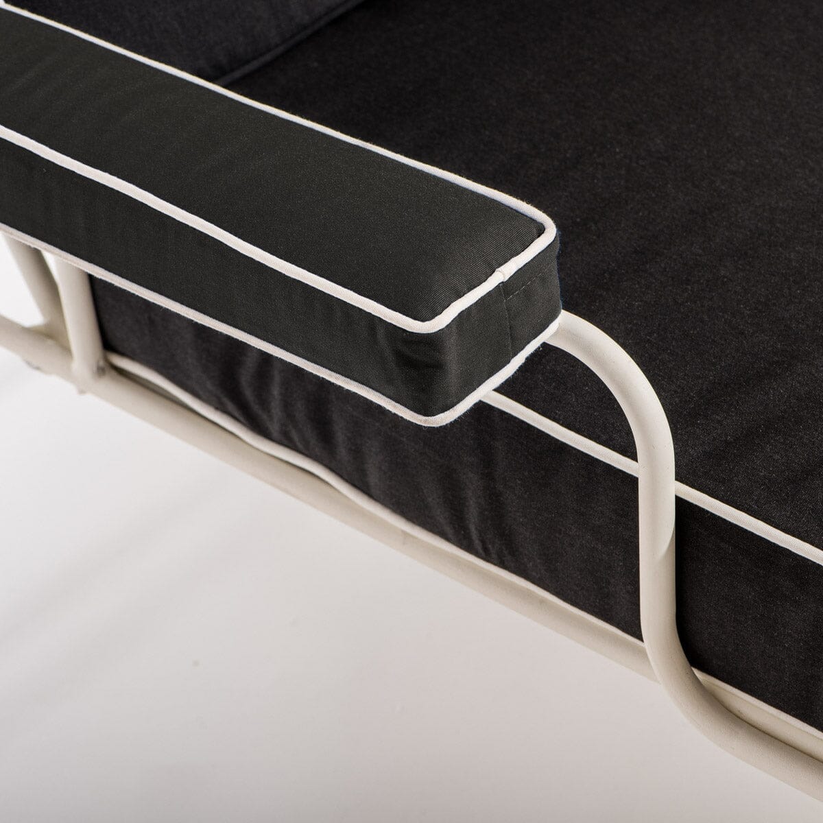 The Waterhouse Sun Lounger in Rivie Black | Antique White Frame Bundle Business & Pleasure Co.