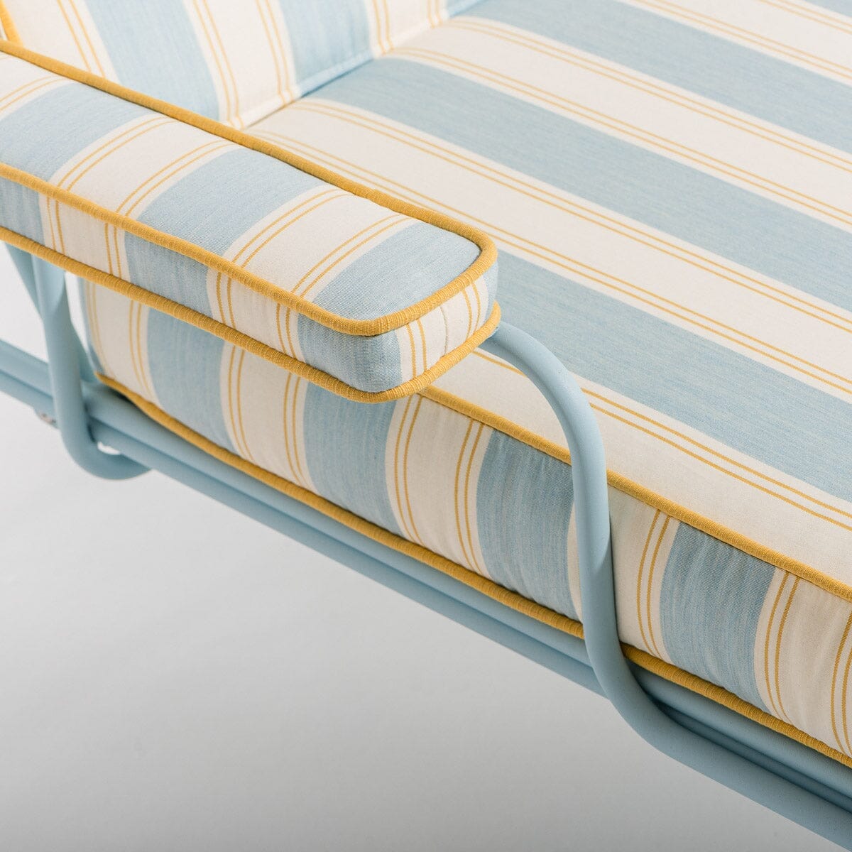 The Waterhouse Sun Lounger in Tuuli Stripe Blue | Powder Blue Frame Bundle Business & Pleasure Co.