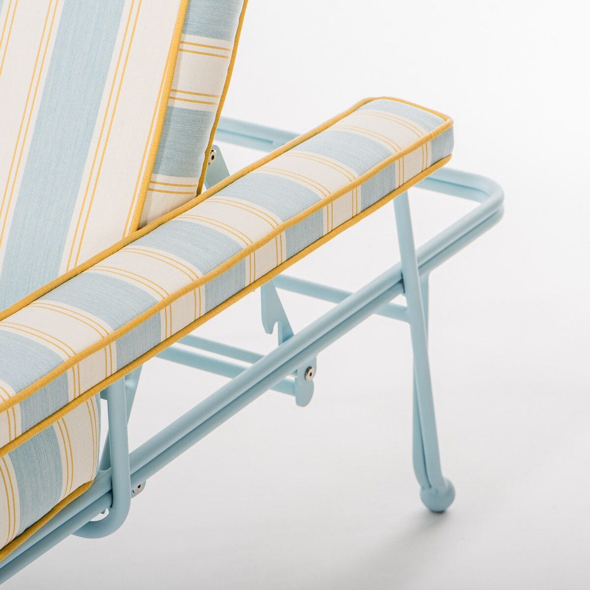 The Waterhouse Sun Lounger in Tuuli Stripe Blue | Powder Blue Frame Bundle Business & Pleasure Co.