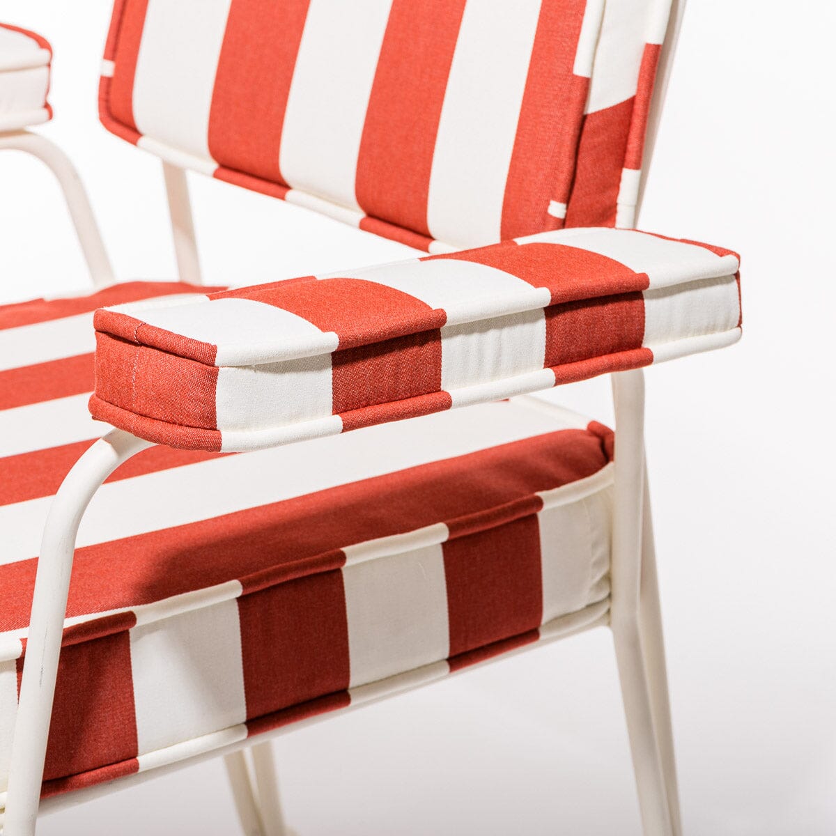 The Waterhouse Dining Chair in Crew Le Sirenuse Stripe | Antique White Frame Bundle Business & Pleasure Co.