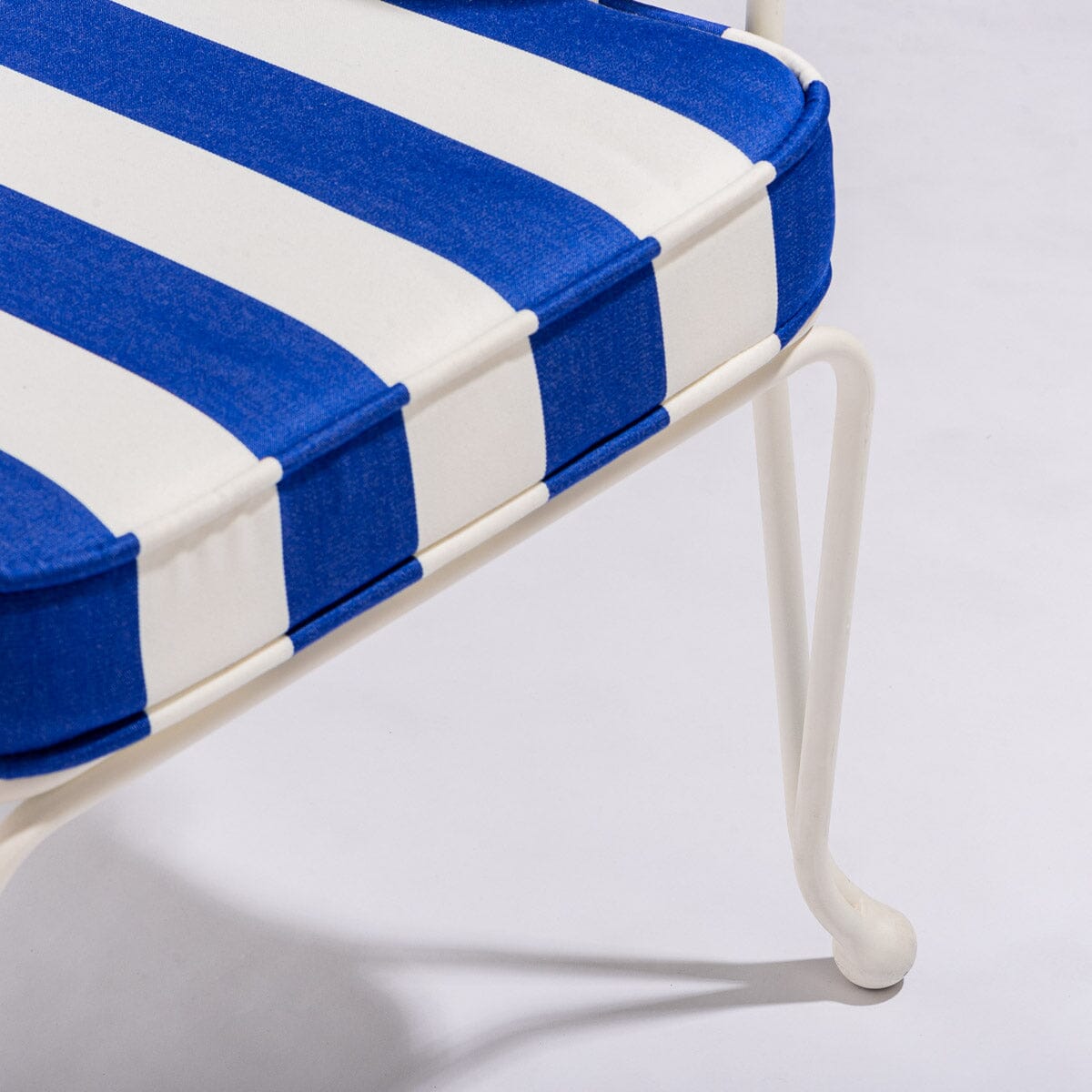 The Waterhouse Dining Chair in Crew Mediterranean Blue Stripe | Antique White Frame Bundle Business & Pleasure Co.