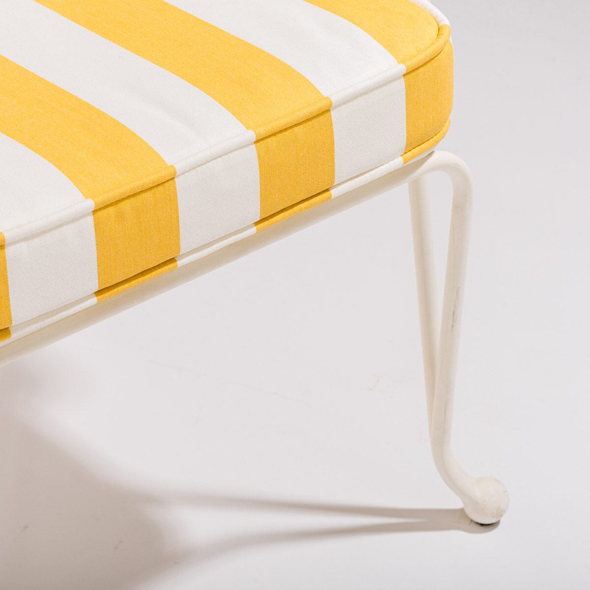 The Waterhouse Dining Chair in Crew Mimosa Yellow Stripe | Antique White Frame Bundle Business & Pleasure Co.