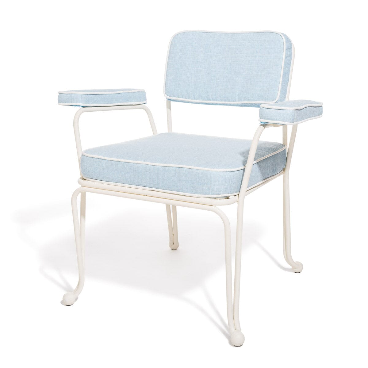 The Waterhouse Dining Chair in Powder Blue | Antique White Frame