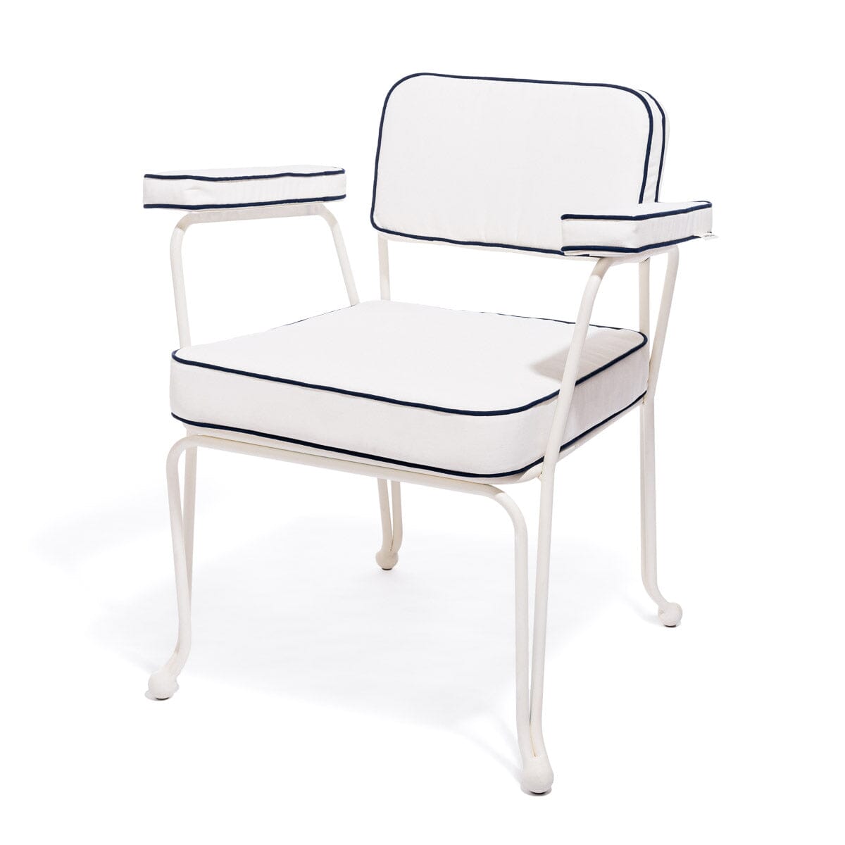 Product image of The Waterhouse Dining Chair in Rivie White | Antique White Frame Bundle Business & Pleasure Co.
