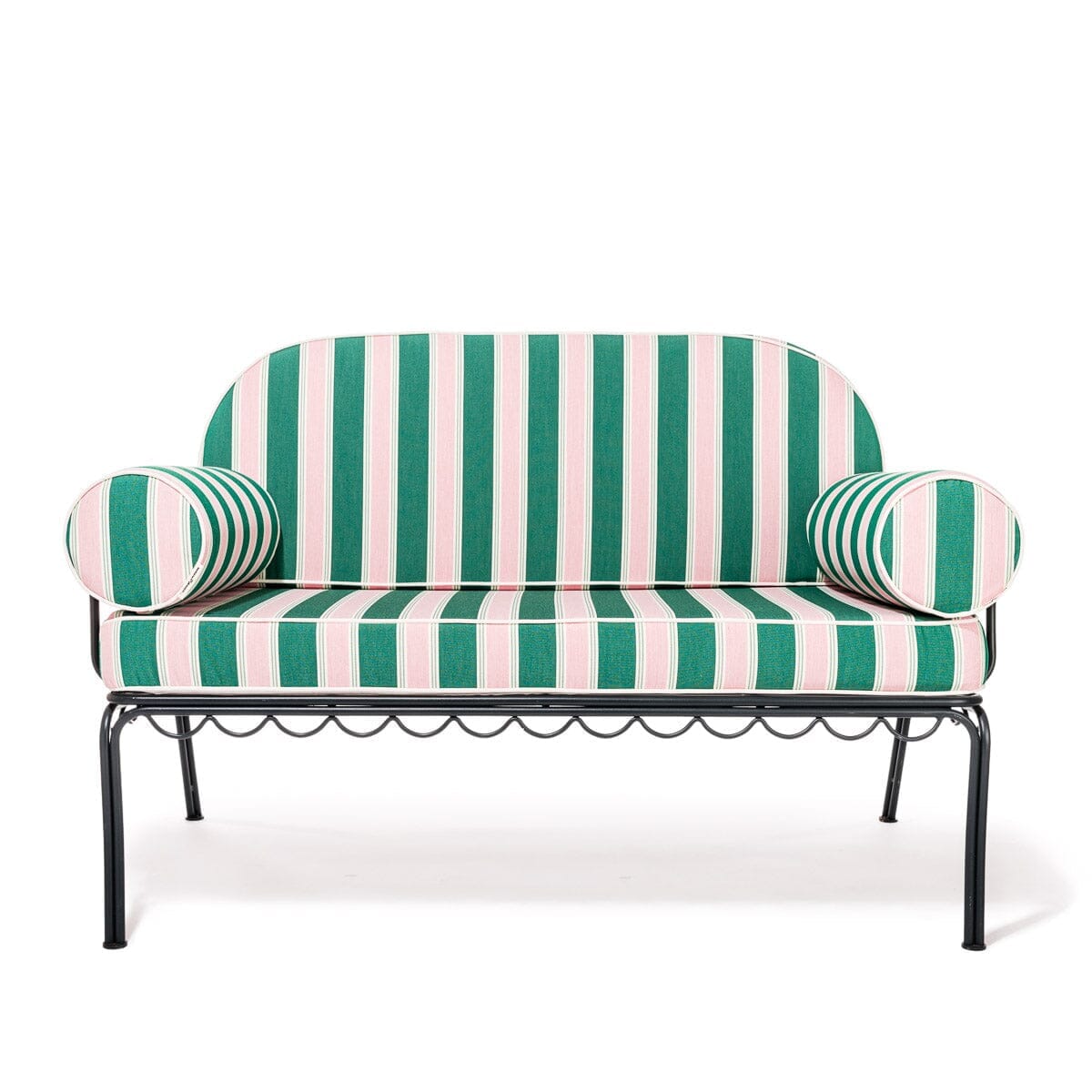 The Al Fresco Love Seat Slip Cover Set - Bistro Green Stripe Al Fresco Love Seat Slip Cover Set Business & Pleasure Co.