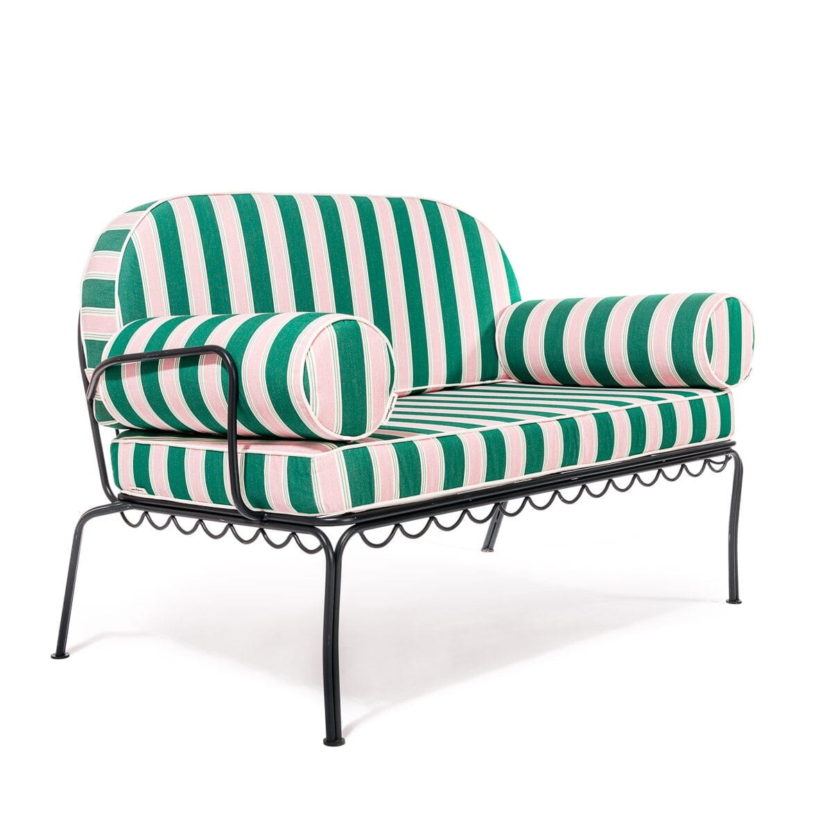 The Al Fresco Love Seat Slip Cover Set - Bistro Green Stripe Al Fresco Love Seat Slip Cover Set Business & Pleasure Co.