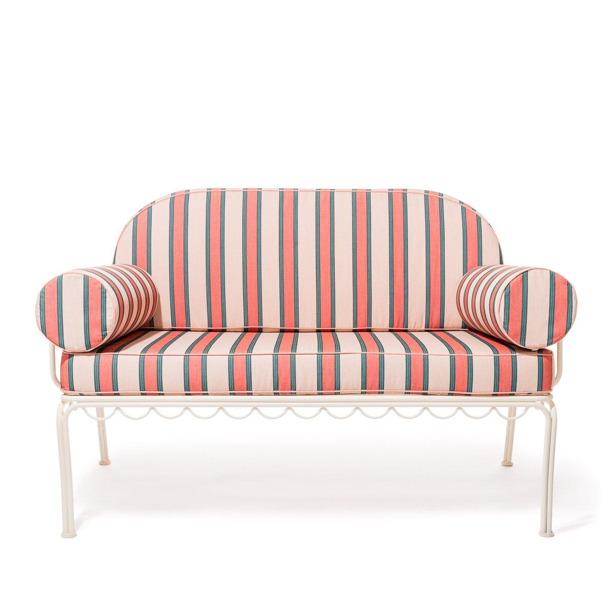 The Al Fresco Love Seat Slip Cover Set - Bistro Dusty Pink Stripe Al Fresco Love Seat Slip Cover Set Business & Pleasure Co.