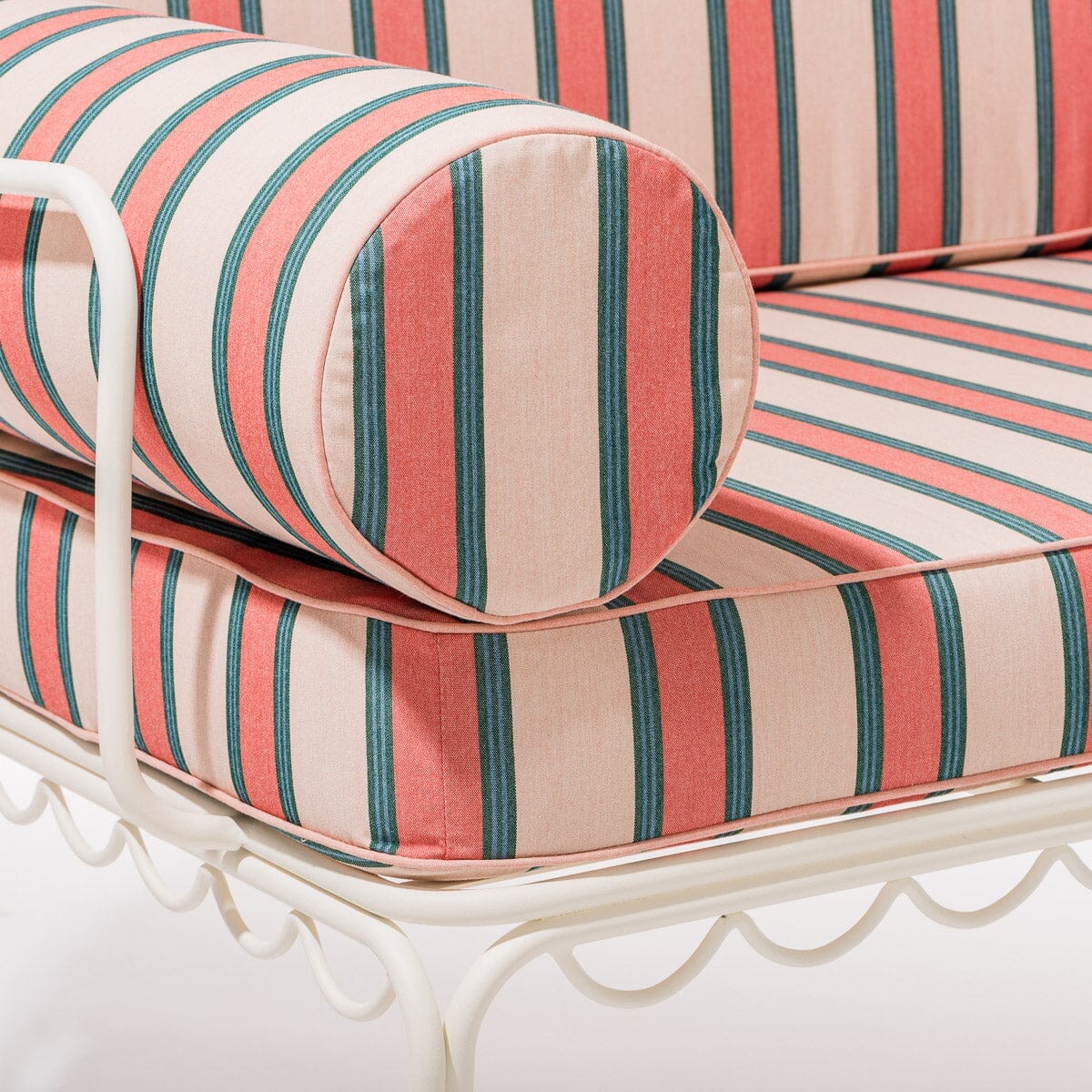 The Al Fresco Love Seat Slip Cover Set - Bistro Dusty Pink Stripe Al Fresco Love Seat Slip Cover Set Business & Pleasure Co.