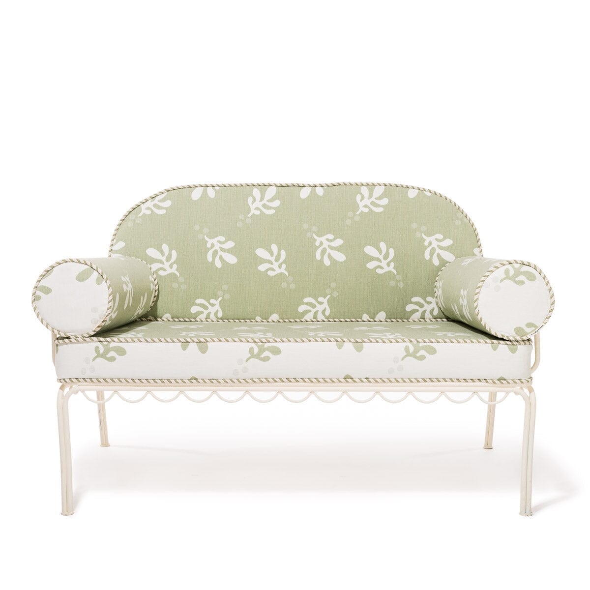 The Al Fresco Love Seat Slip Cover Set - Benoît Jade Green Jacquard Al Fresco Love Seat Slip Cover Set Business & Pleasure Co.
