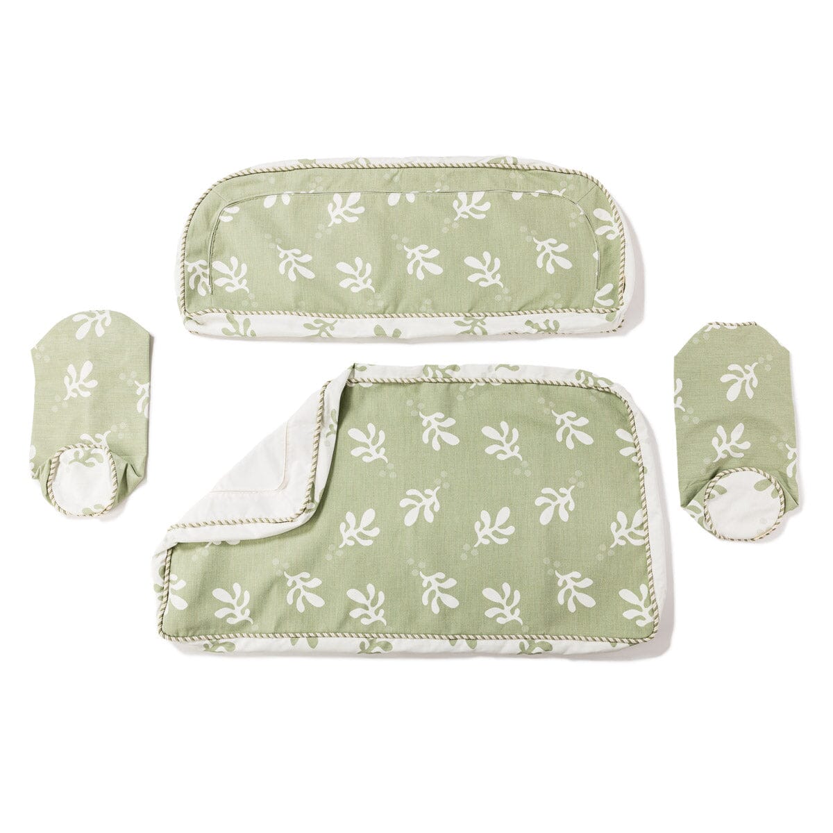 The Al Fresco Love Seat Slip Cover Set - Benoît Jade Green Jacquard Al Fresco Love Seat Slip Cover Set Business & Pleasure Co.
