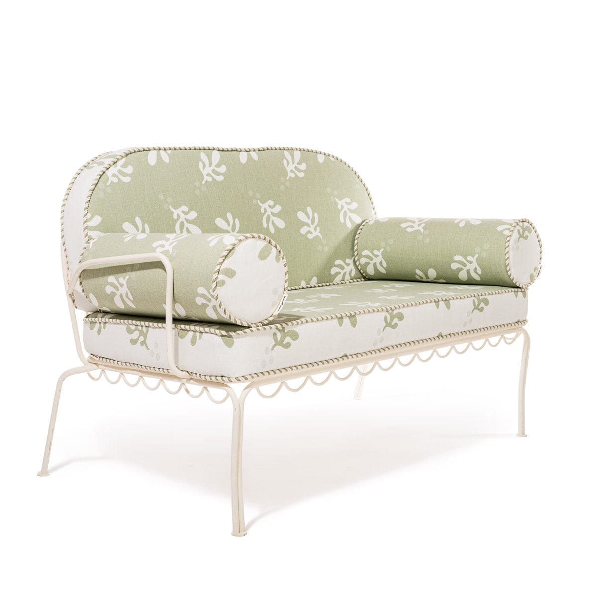 The Al Fresco Love Seat Slip Cover Set - Benoît Jade Green Jacquard Al Fresco Love Seat Slip Cover Set Business & Pleasure Co.