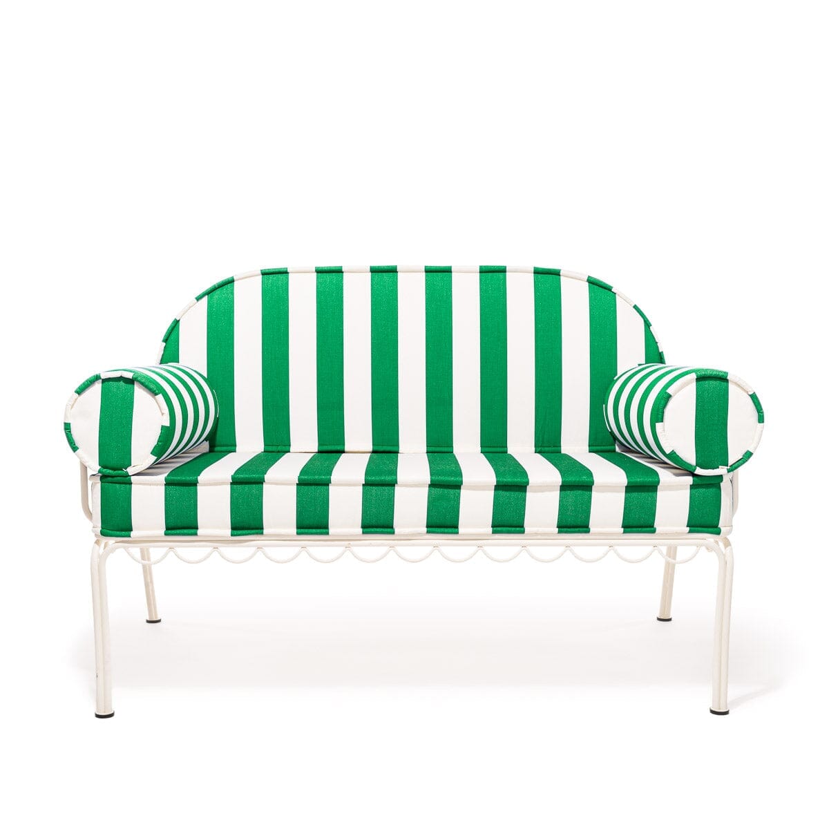 The Al Fresco Love Seat Slip Cover Set - Crew Canyon Green Stripe Al Fresco Love Seat Slip Cover Set Business & Pleasure Co.