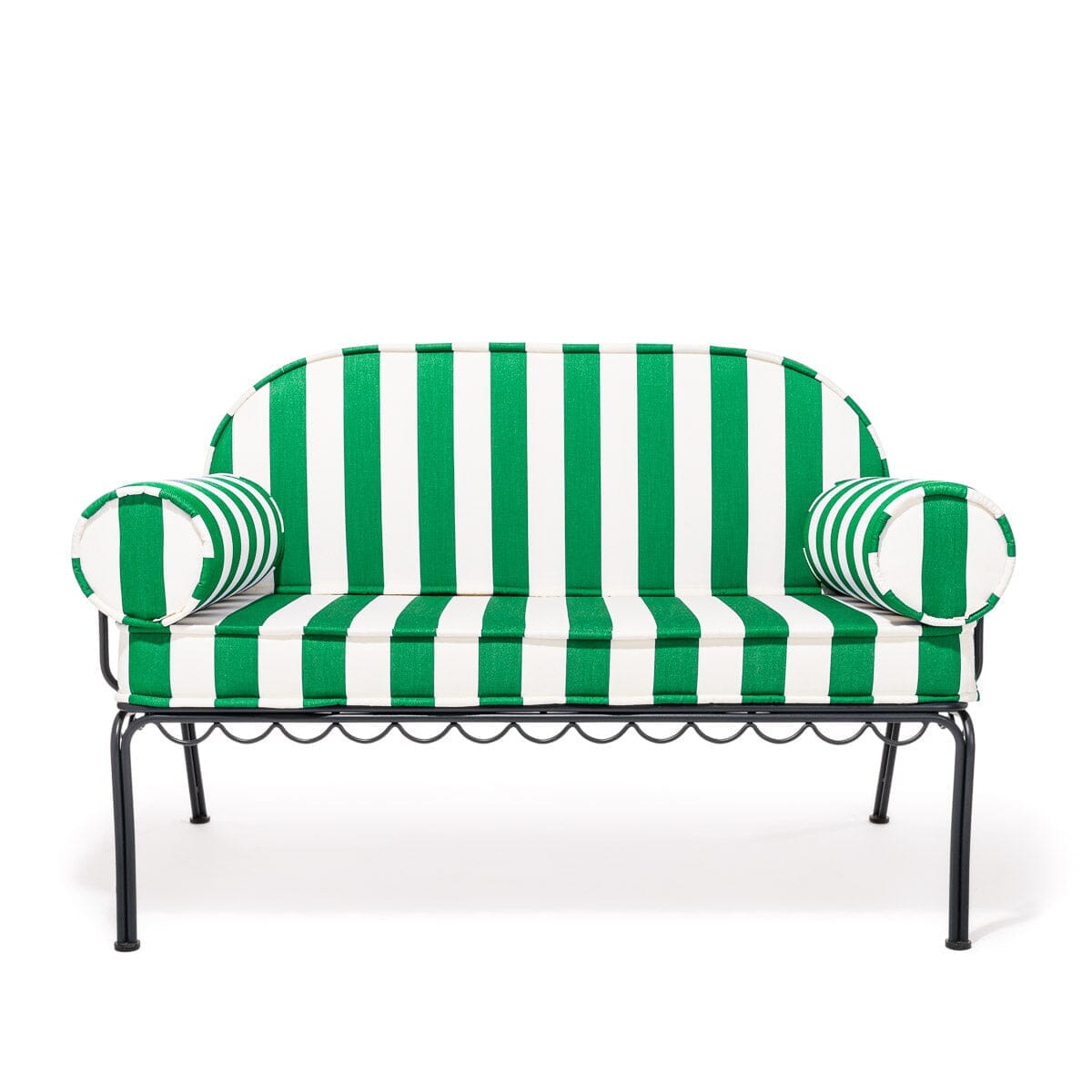 The Al Fresco Love Seat Slip Cover Set - Crew Canyon Green Stripe Al Fresco Love Seat Slip Cover Set Business & Pleasure Co.