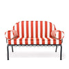 Swatch for The Al Fresco Love Seat in Crew Le Sirenuse Stripe | Vintage Black Frame