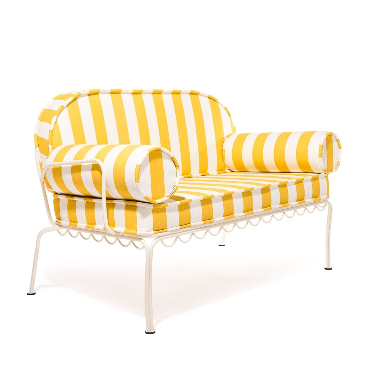 The Al Fresco Love Seat Slip Cover Set - Crew Mimosa Yellow Stripe Al Fresco Love Seat Slip Cover Set Business & Pleasure Co.