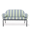 Swatch for The Al Fresco Love Seat x Julia Berolzheimer in Green Stripes | Vintage Black Frame
