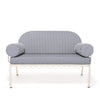 Swatch for The Al Fresco Love Seat in Lauren's Navy Stripe | Antique White Frame