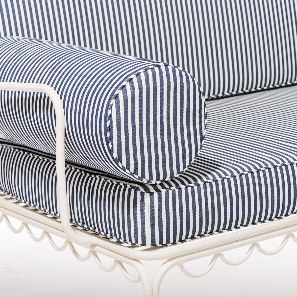 The Al Fresco Love Seat Cushion Cover Set - Lauren's Navy Stripe Al Fresco Love Seat Cushion Set Business & Pleasure Co.