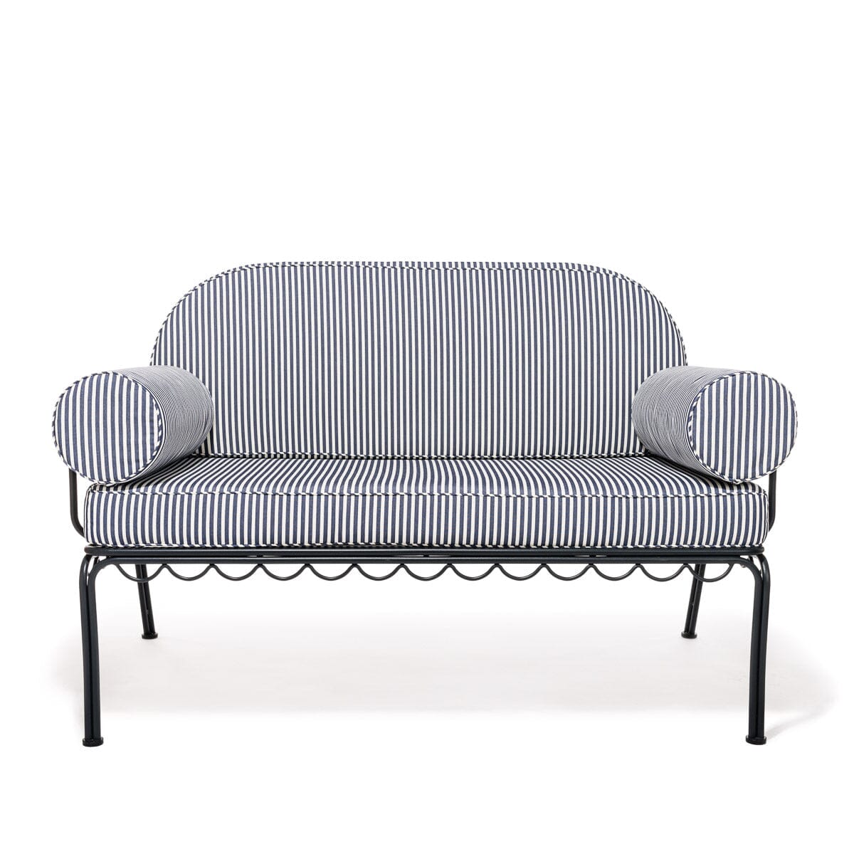 The Al Fresco Love Seat Cushion Cover Set - Lauren's Navy Stripe Al Fresco Love Seat Cushion Set Business & Pleasure Co.