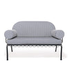 Swatch for The Al Fresco Love Seat in Lauren's Navy Stripe | Vintage Black Frame