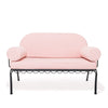 Swatch for The Al Fresco Love Seat in Lauren's Pink Stripe | Vintage Black Frame