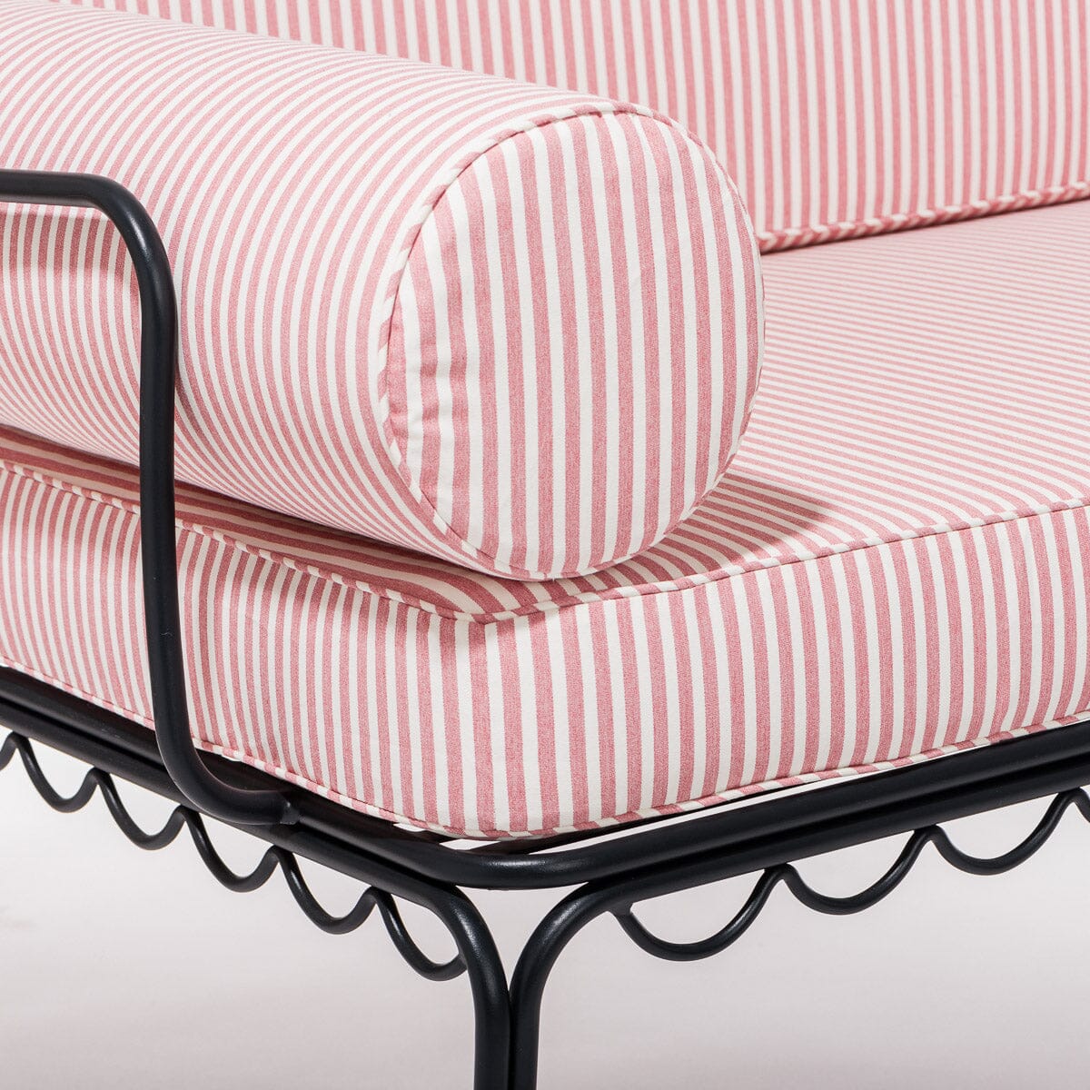 The Al Fresco Love Seat in Lauren's Pink Stripe | Vintage Black Frame Bundle Business & Pleasure Co.