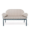 Swatch for The Al Fresco Love Seat in Monaco Black Stripe | Vintage Black Frame