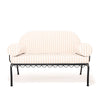 Swatch for The Al Fresco Love Seat in Monaco Natural Stripe | Vintage Black Frame