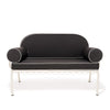 Swatch for The Al Fresco Love Seat in Rivie Black | Antique White Frame