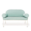 Swatch for The Al Fresco Love Seat in Rivie Green | Antique White Frame