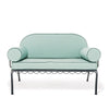 Swatch for The Al Fresco Love Seat in Rivie Green | Vintage Black Frame
