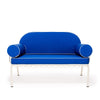 Swatch for The Al Fresco Love Seat in Rivie Mediterranean Blue | Antique White Frame
