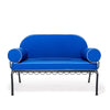 Swatch for The Al Fresco Love Seat in Rivie Mediterranean Blue | Vintage Black Frame