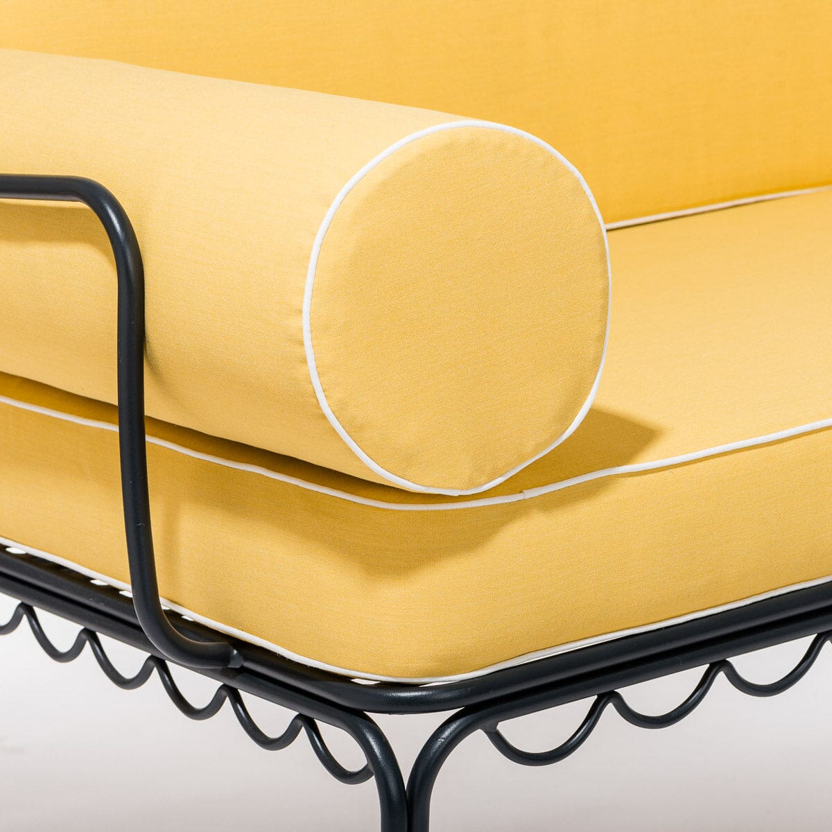 The Al Fresco Love Seat in Rivie Mimosa | Vintage Black Frame Bundle Business & Pleasure Co.