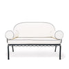 Swatch for The Al Fresco Love Seat in Rivie White | Vintage Black Frame