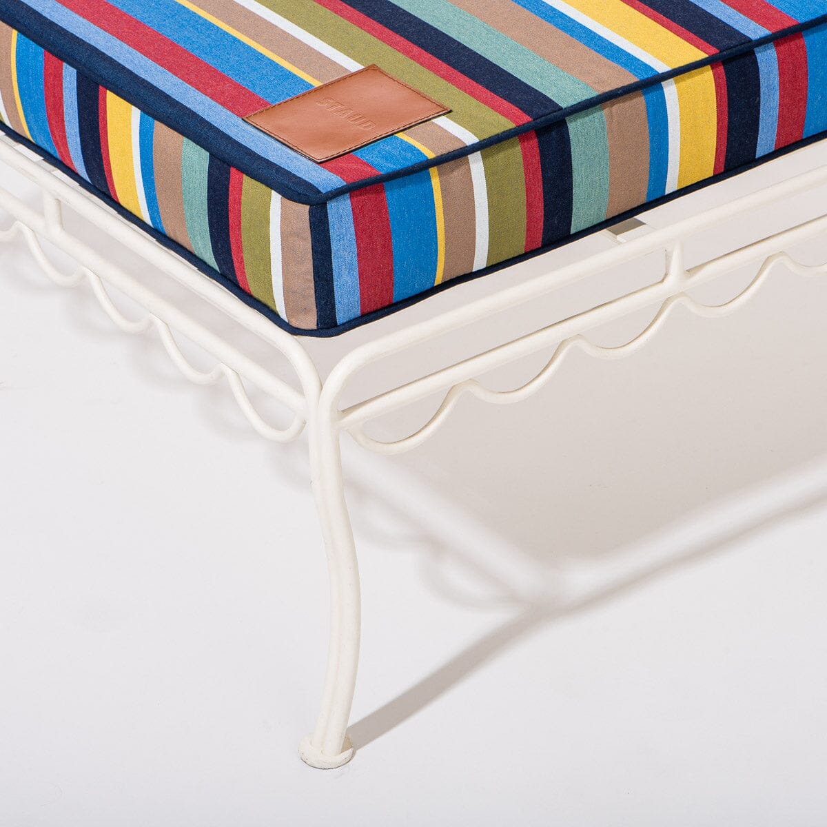 The Al Fresco Sun Lounger in Market Stripe | Antique White Frame Bundle Business & Pleasure Co.