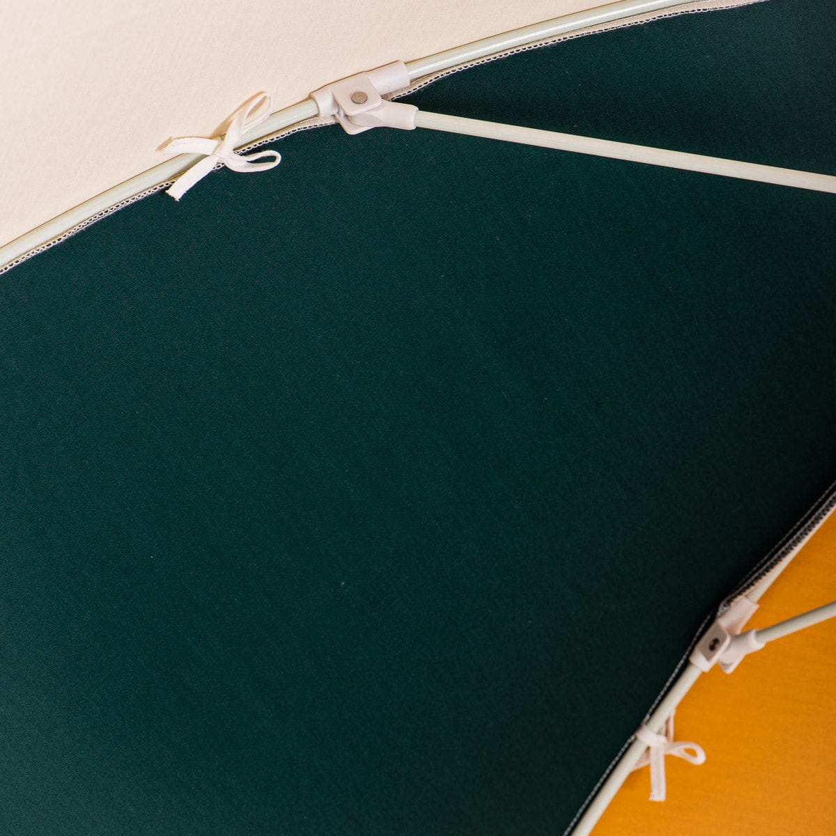close up detail of canopy ties