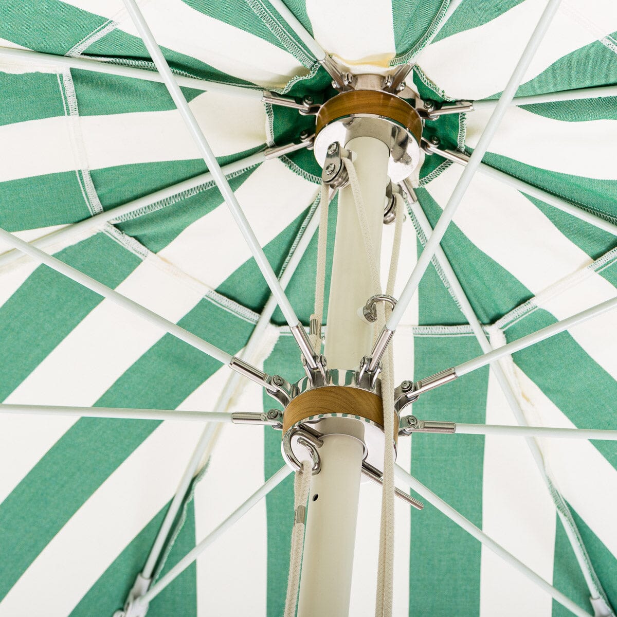 The Patio Umbrella - Crew Canyon Green Stripe Patio Umbrella Business & Pleasure Co.