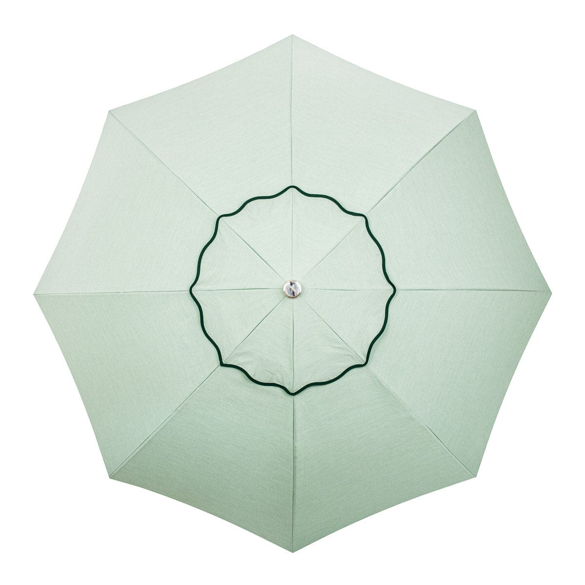 top down view on green patio umbrella