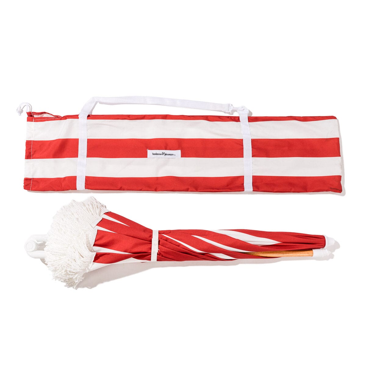 The Holiday Beach Umbrella - Crew Le Sirenuse Stripe Holiday Beach Umbrella Business & Pleasure Co.