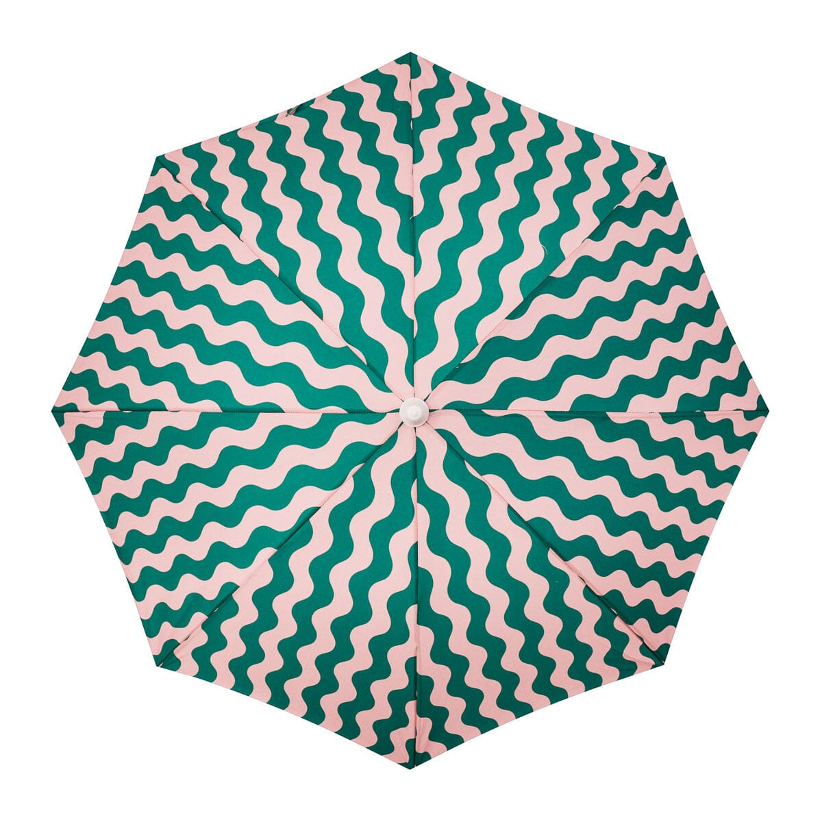 The Holiday Beach Umbrella - Ocean Green And Pink Stripe Holiday Beach Umbrella Business & Pleasure Co 