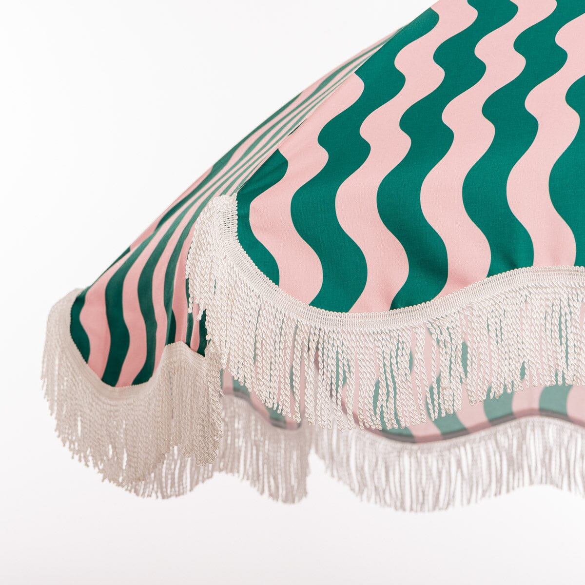 The Holiday Beach Umbrella - Ocean Green And Pink Stripe Holiday Beach Umbrella Business & Pleasure Co