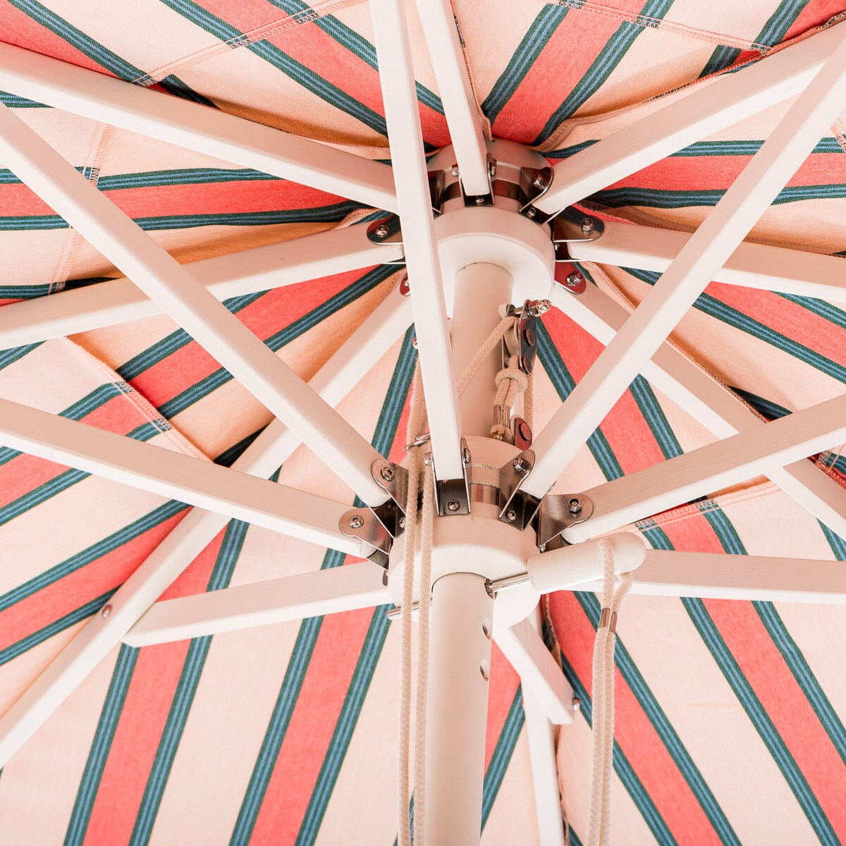 The Market Umbrella - Bistro Dusty Pink Stripe Market Umbrella Business & Pleasure Co