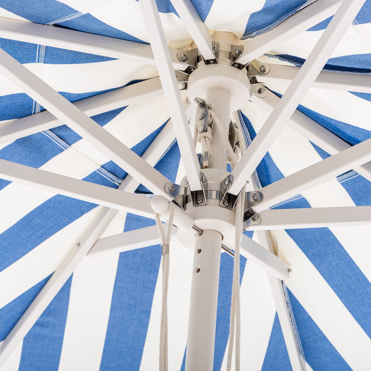 The Market Umbrella - Crew Mediterranean Blue Stripe Market Umbrella Business & Pleasure Co.