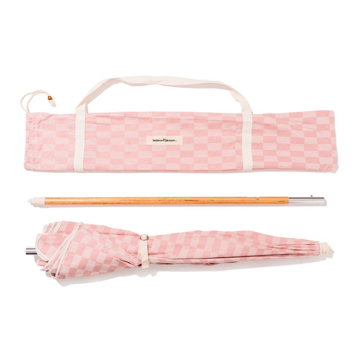 The Rio Umbrella - Dusty Pink Checker Rio Umbrella Business & Pleasure Co.