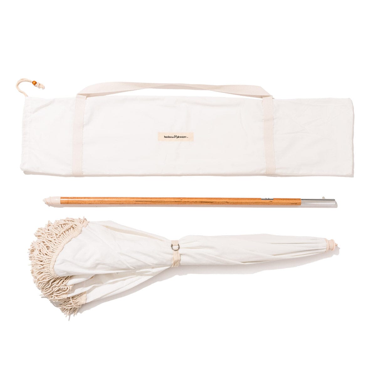 The Rio Fringed Umbrella - Antique White Rio Fringed Umbrella Business & Pleasure Co.