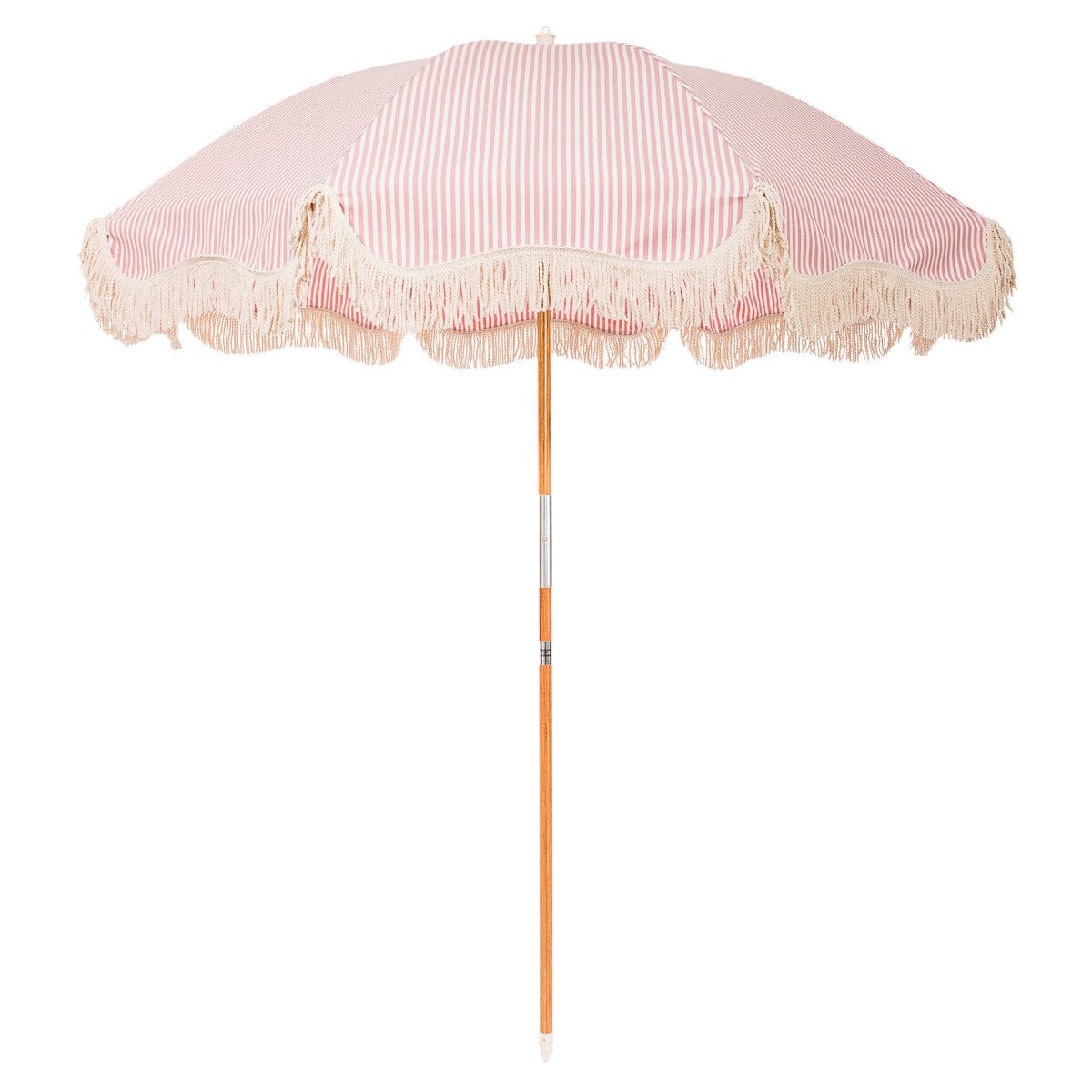 The Rio Fringed Umbrella - Laurens Pink Stripe Rio Fringed Umbrella Business & Pleasure Co.